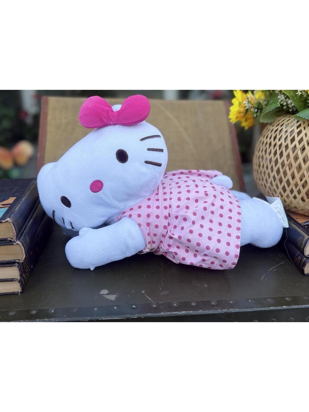 🎀🐱Sanrio Hello Kitty Plush Stuffed Animal Pink Polka Dot Dress Animation Cat